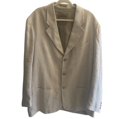 Vtg Structure Men's Sz XL Tan Khaki Blazer Jacket Sport Coat Linen Cotton Blend - Image 1 of 4