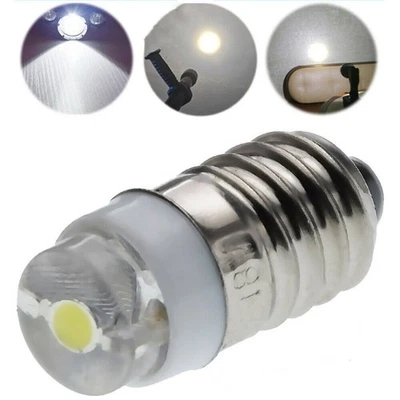 LED Bulb White Light Work Light Lamp 2 /10pcs 3V DC E10 Miniature Screw Bulb - Image 1 of 4