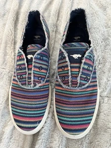 EUC! Rocket Dog Womens Multi Color Stripe Plush Foam Slip On Sneakers - Picture 1 of 10