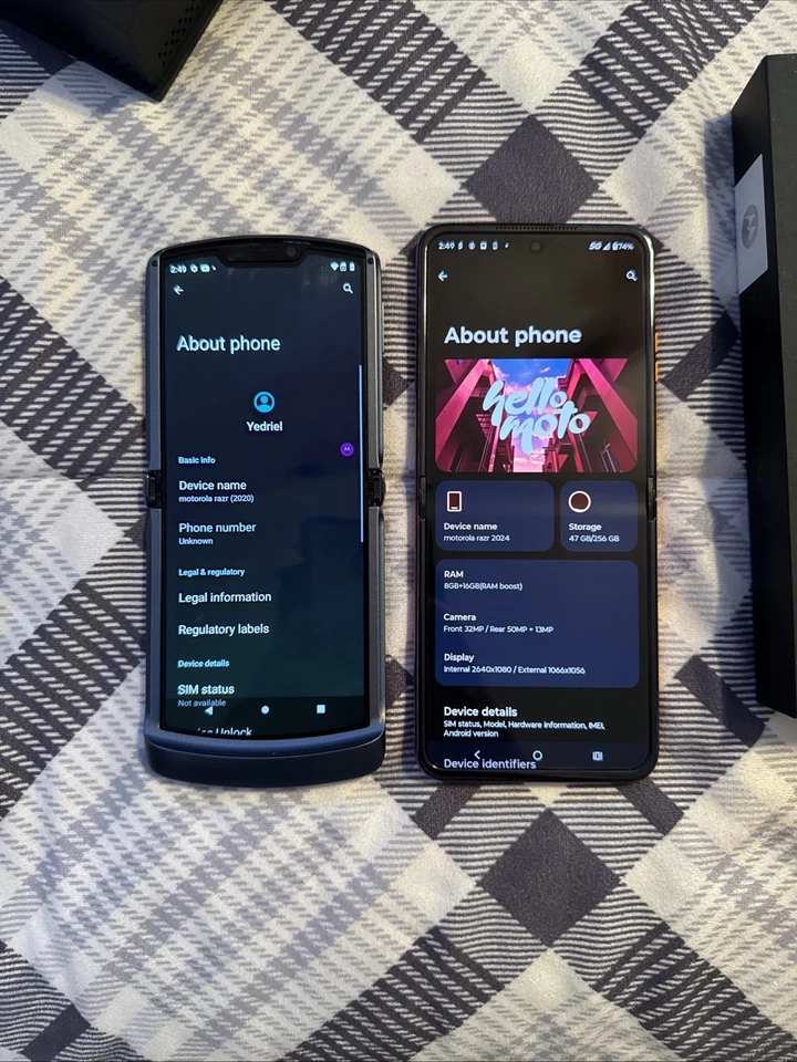 Moto Razor 2020 y 2024 como nuevo en embalaje original ambos 256 GB historia Foto 1 de 4