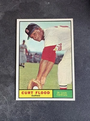 1961 Topps - Curt Flood #438 St Louis Cardinals Beautiful Centered Tough Card - Image 1 of 2