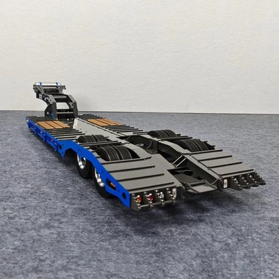 1/14 2Axle Metal Heavy Lowboy Trailer For TAMIYA RC Truck Lorry Excavator Digger - Image 1 of 4