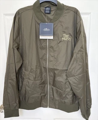 Charles River Apparel Mens L Olive Boston Flight Jacket The Muny Logo - Image 1 of 4