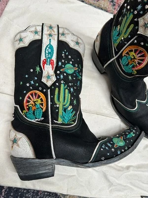 Botas de Vaquero Espaciales Doble D Ranch Old Gringo Cuero Bordado Talla 9 Foto 1 de 4