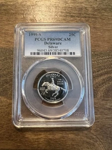 1999 S PGCS PR69DCAM Delaware State Quarter Silver Proof Low Mintage - Picture 1 of 4