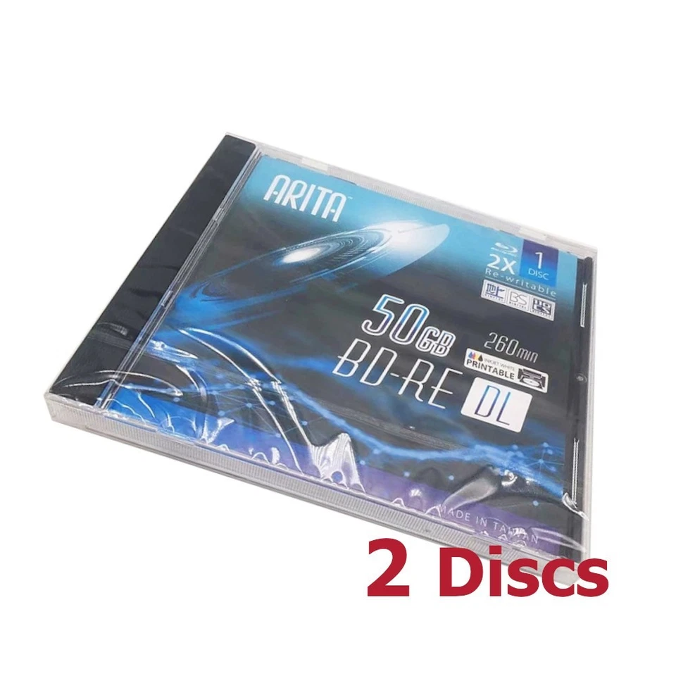 Arita 50GB BD-RE DL 2x Blu-ray 50 GB Rewritable Dual Layer Printable - 2 Discs - Image 1 of 1