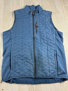 Asics Quilted Vest Blue Size XL Mens Zip Up Insulated Running vest - Picture 1 of 9