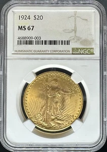 1924 $20 St Gaudens MS67 NGC (#PA4688909003) - Picture 1 of 2