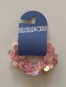 VTG Limited Too Girls Pink Sequin Beaded Hair Accessory Ponytail Scrunchie NWT! - Picture 1 of 2