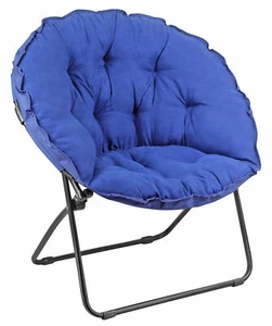 Zenithen Round Foldable Padded Dish/Saucer Chair For Dorm, Bedroom, 32", Blue - Picture 1 of 6