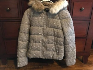 RARE!! Victoria’s Secret | Metallic Tweed Faux Fur Puff Winter Jacket Coat Small - Picture 1 of 5