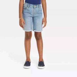 2 Pair Cat & Jack Girl's Bermuda Jean Shorts Super Stretch Size M(7/8) - Picture 1 of 2