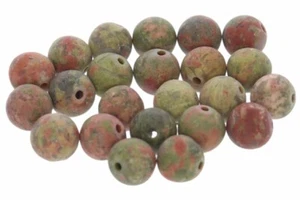 10 uds. (0,45 € */ 1 ud.) Unakit Epidot frozen 8S264 - bola de piedras preciosas de 8 mm 10 - Imagen 1 de 2