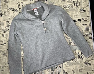 THE NORTHFACE Damen Pullover Pulli Knopfleiste Stehkragen grau meliert Gr. M - Bild 1 von 8