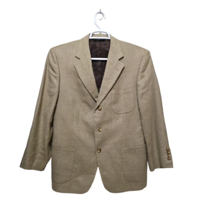 Blazer Brooks Brothers 346 pata de gallo seda lana lino un solo pecho talla 40S Foto 1 de 4