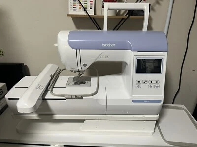 BROTHER PE800 5x7" Embroidery Machine with Large Color Touch, CUSTOM BUILT STAND - Image 1 of 4