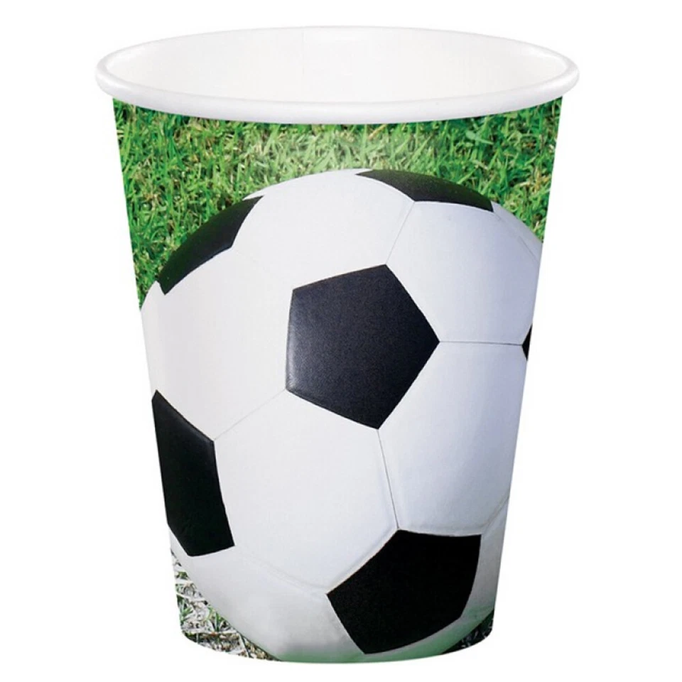 Soccer Party Supplies Sport Paper Cups 8 Pack Birthday Tableware Boy Girl - Image 1 of 1