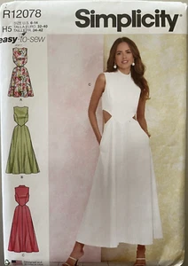 Simplicity Sewing Pattern  #R12078,  Size 6-8-10-12-14, Misses' Dress Variations - Picture 1 of 3