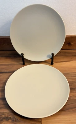 IKEA DINERA 10866 Matte Sand Beige Plates (2) 10.25" Thailand Stoneware Ceramic - Image 1 of 4