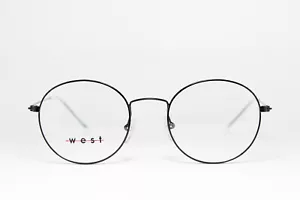 Wire WEST 99886 C.1 Vintage Eyeglasses Frame Round Panto Black Made in Italy - Picture 1 of 8