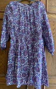 J Crew dress size L multicolor Medallion print Linen NWT peasant style pockets - Picture 1 of 11