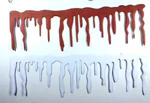 Icicles Dripping Blood Winter Christmas Halloween Metal Dies Thin 5.5" x 1.75" - Picture 1 of 2
