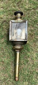 Vintage antique Brass Copper Exterior Outdoor Lantern Light Sconce Lamp  Glass