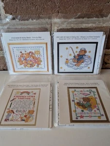 Lot of Janlynn's Counted Cross Stitch Just a Chart - Bears/Kids Theme - LOT OF 4 - Picture 1 of 6