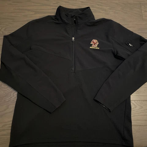 Boston College Eagles Under Armour Loose Fit 1/4 Zip Pullover Black Shirt Men XL Cover