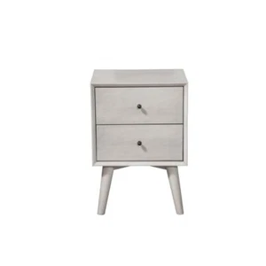 Flynn Mid Century Modern 2 Drawer Nightstand, Gray - Picture 1 of 3
