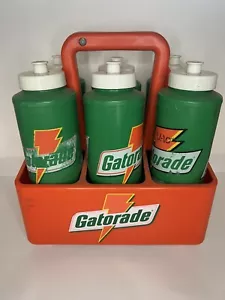 Gatorade 6 PACK Carrier Holder w/Six 32 oz Sport Water Squeeze Bottle Vintage - Picture 1 of 5