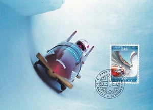 LIECHTENSTEIN 1993 THREE FIRST DAY COVERS ON MAXI CARD, OLYMPICS - Picture 1 of 3