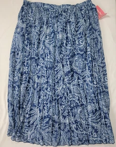 Cathy Daniels Women's Skirt Mood Indigo Denim Blue Size 2X New Elastic Waistband - Picture 1 of 6