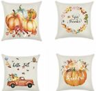 Set of 4 fall harvest pumpkin decoration leaves  cushion pillow cover set
