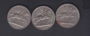.Albania, Albanian ,1927,1930.1931 Nickel Coins.1 Leke. Alexander. 0.47