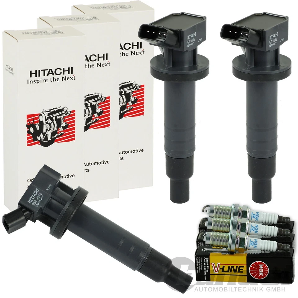 3 ASTEMO HITACHI ZÜNDSPULE+NGK KERZEN für CITROEN C1 PEUGEOT 107 YARIS AYGO 1.0 - Bild 1 von 4
