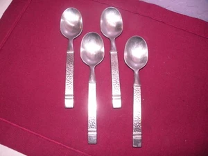 Set Of 4 Teaspoons Towle Patina HAMMERED 18/8 Stainless Georgian House 6 1/4 GG3 - Picture 1 of 8