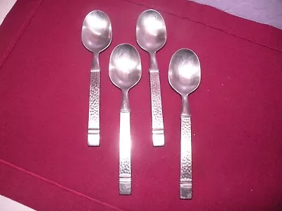 Set Of 4 Teaspoons Towle Patina HAMMERED 18/8 Stainless Georgian House 6 1/4 GG3 - Image 1 of 4