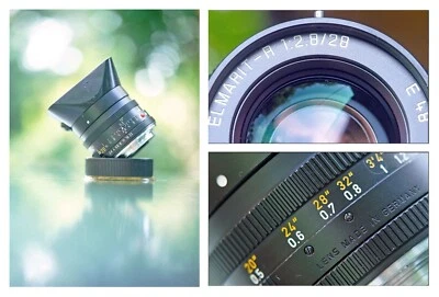 CLA'd Leica Elmarit R 28 mm #3,4 M E48 (1987) Wetzlar Alemania con capucha Foto 1 de 4