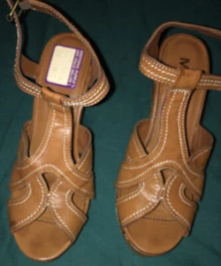 Mia braided Brown espadrille wedges size 7.5 Shoes Heels - Picture 1 of 4