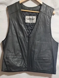 UNIK Ultra Men’s Leather Motorcycle Vest Large - Picture 1 of 7
