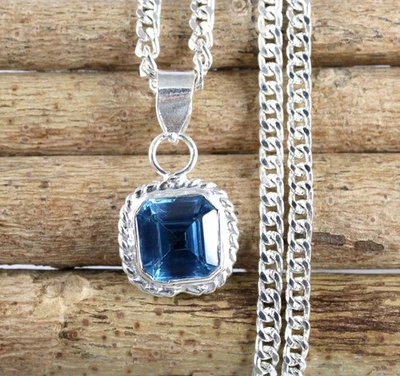 Colgante Natural 11.05 Ct Aguamarina Octágono Piedras Preciosas Certificado Regalo Aniversario Foto 1 de 4