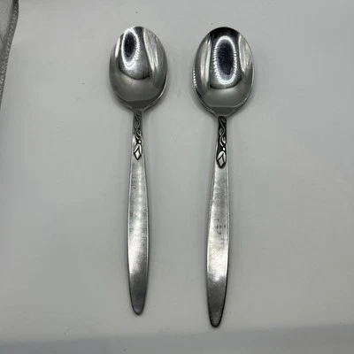 Amefa Holland Stainless Silverware - TULIP TIME - Soup Spoons (2) Foto 1 de 3