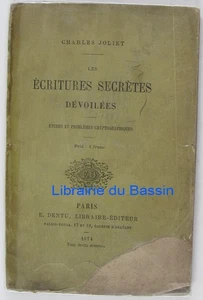 Les écritures secrètes dévoilées Etudes problèmes cryptographiques Joliet 1874 - Imagen 1 de 5