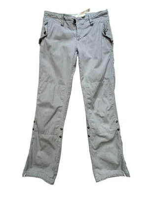 Pantalones a rayas de viaje al aire libre American Eagle Outfitters para mujer talla 2 gris blanco Foto 1 de 4