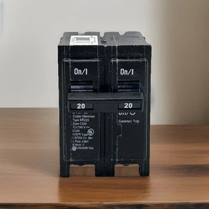 Interruttore automatico 2 poli Eaton BR220 120/240VAC 20A - Foto 1 di 7