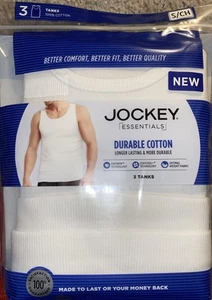 Mens Jockey Essentials Tank Tops, Size Small, 3 pack - Picture 1 of 4