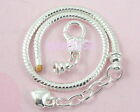 10pcs Snake Chain Lobster Clasp Silver /p Charm Bracelets Fit European Bead L13