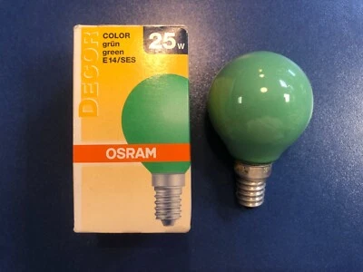OSRAM GLÜHLAMPE TROPFEN COLOR 25W E14 230V GREEN GRÜN DECOR P - Bild 1 von 4