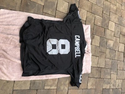 Camiseta deportiva para hombre Reebok negra poliéster Oakland Raiders Jason Campbell #8 NFL talla 52 Foto 1 de 4